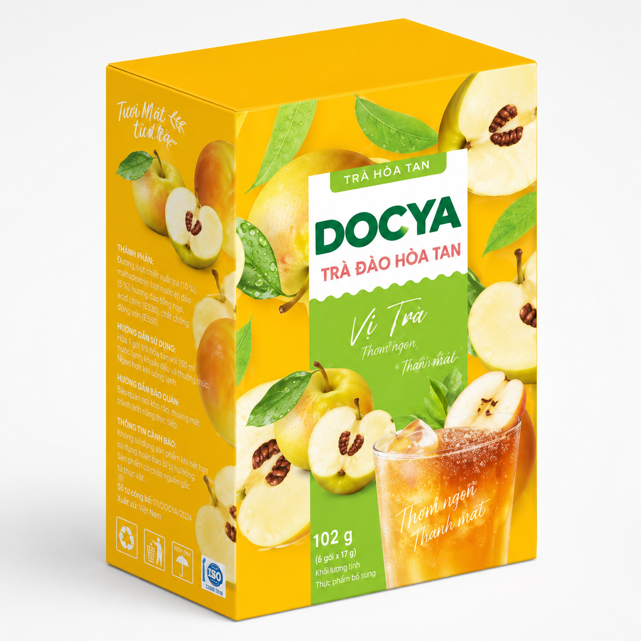 Trà Táo Mèo Hòa Tan Docya Hạt Chia 192g