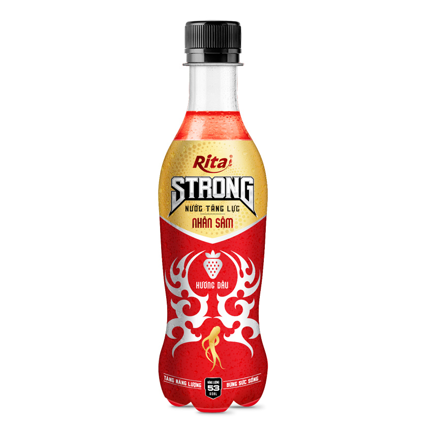 Nước tăng lực nhân sâm hương dâu đóng chai 400ml