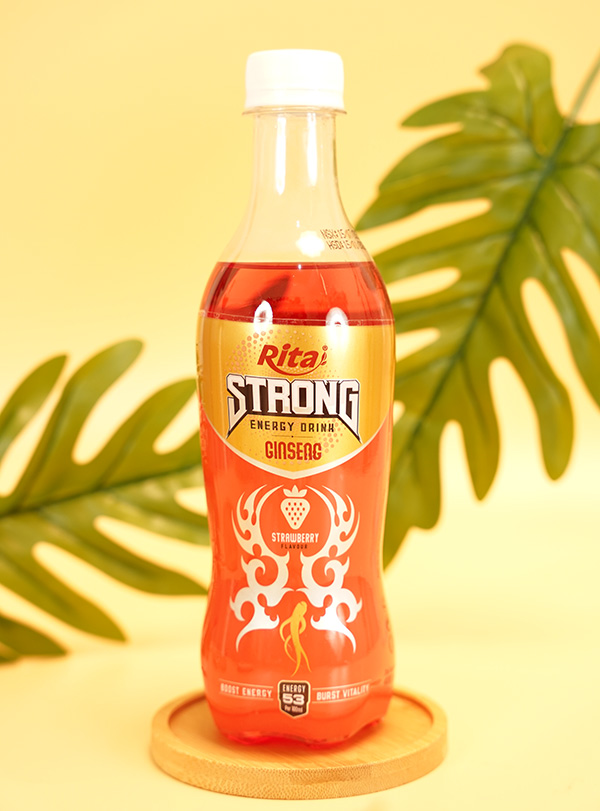 Nước tăng lực nhân sâm hương dâu đóng chai 400ml - Ảnh 3