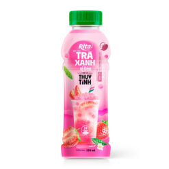 Trà Xanh vị Dâu cùng hạt Thuỷ Tinh , hạt nổ dâu