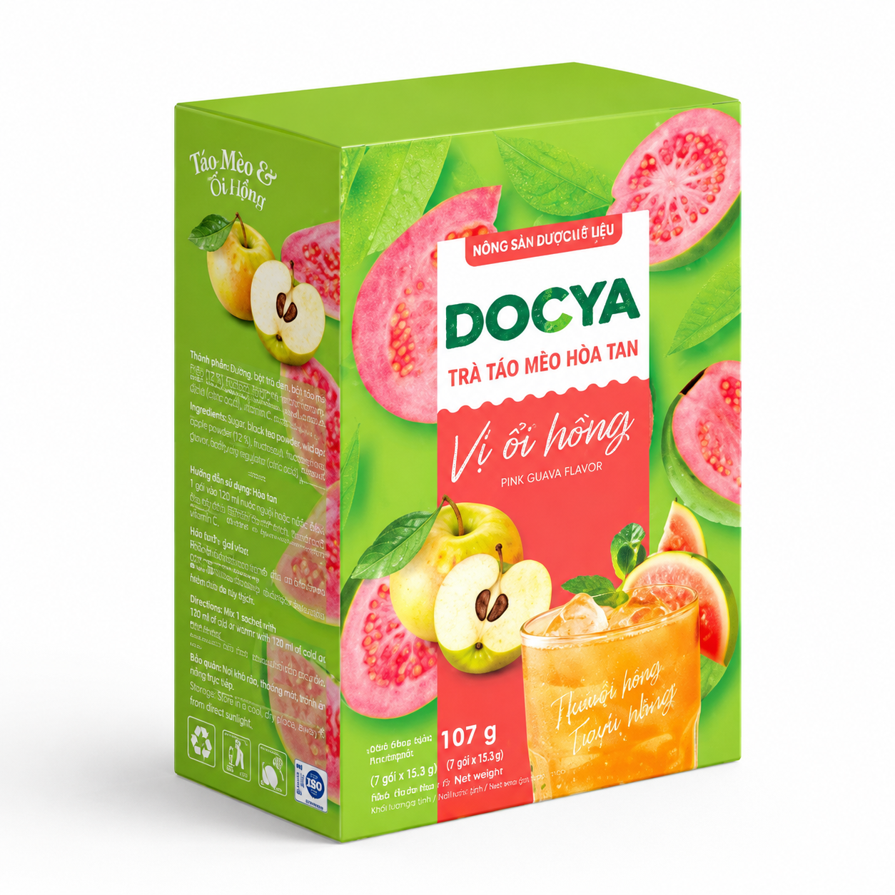 Trà Táo Mèo Hòa Tan Docya Vị Ổi Hồng 192g