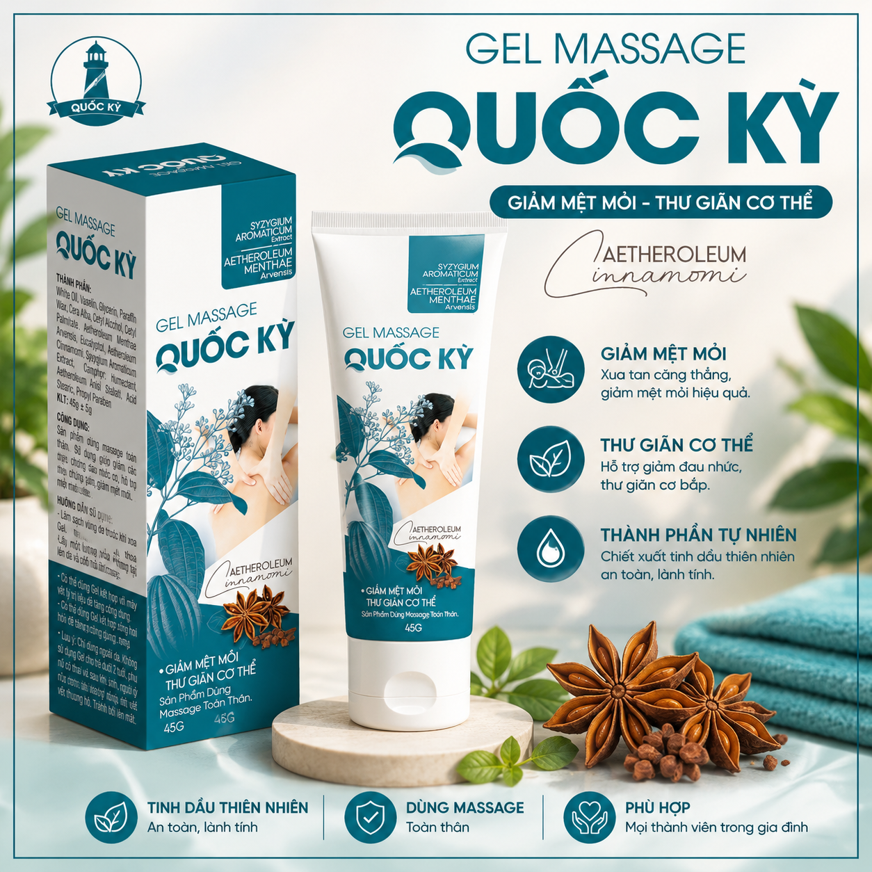 Gel Massage Quốc Kỳ 45g
